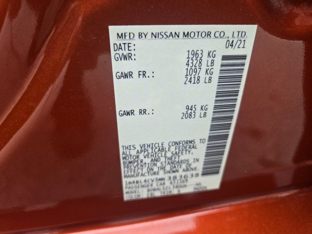 2021 Nissan Altima 2.5 SR