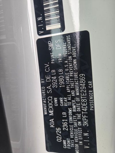 2026 Kia K4 LXS