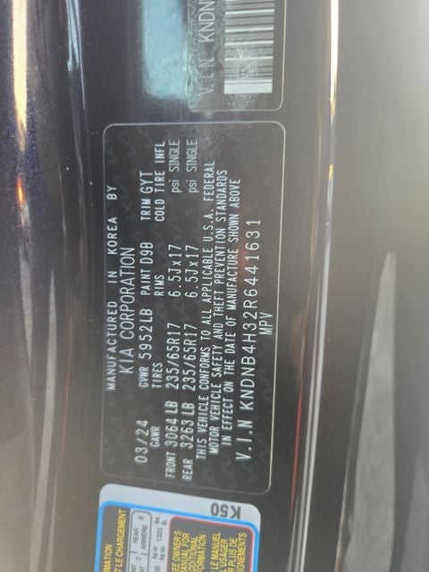 2024 Kia Carnival LX Seat Package