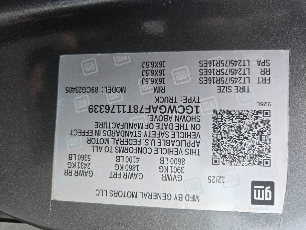 2026 Chevrolet Express 2500 Work Van Cargo