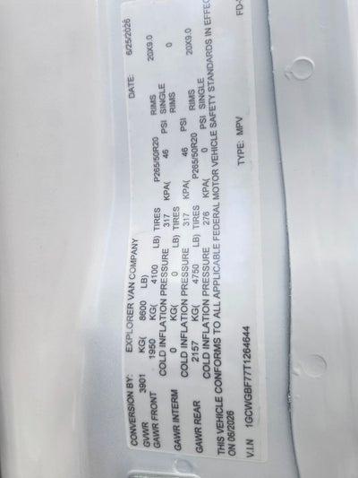 2026 Chevrolet Express 2500 Work Van Cargo