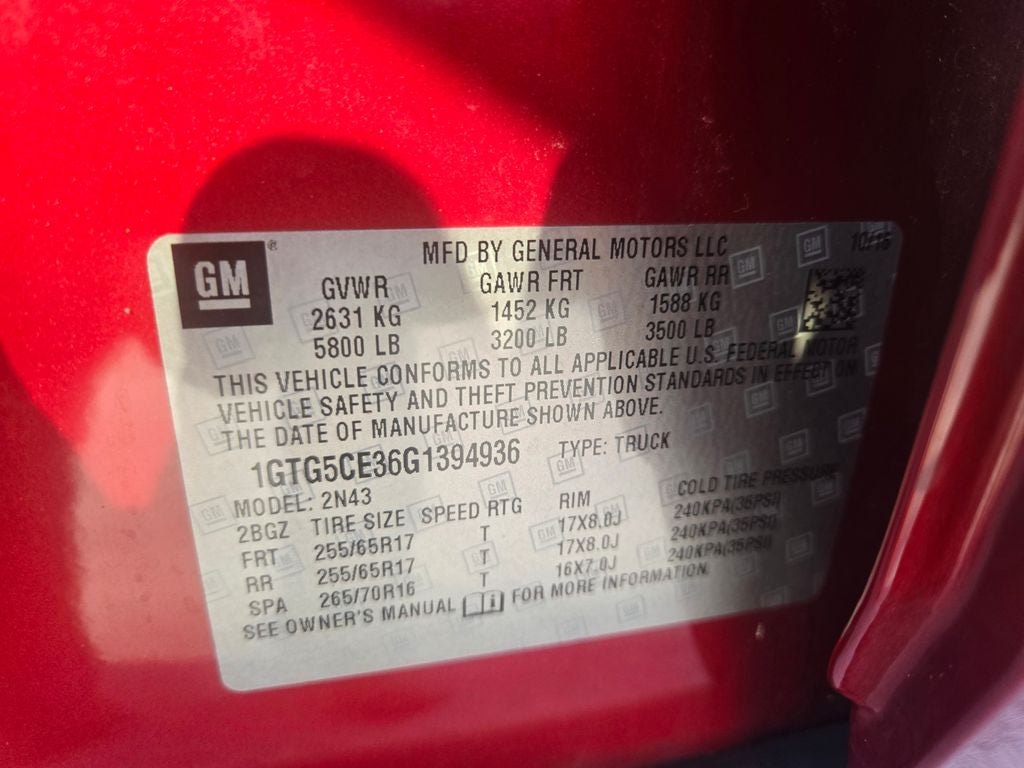 2016 GMC Canyon SLE1