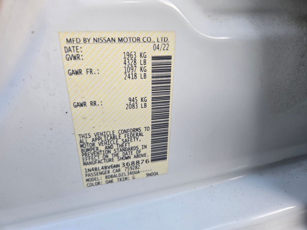 2022 Nissan Altima 2.5 S