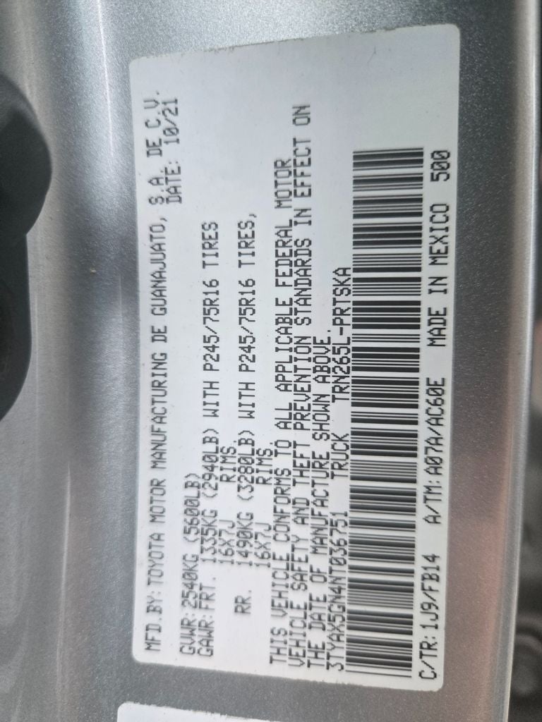 2022 Toyota Tacoma SR